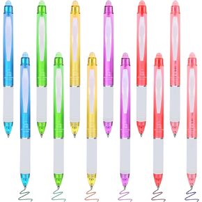 BAYTORY 12 Pcs Colored Gel Pens, Retractable Smooth Writing Medium Point Pen, Colorful Pens for Writing Drawing Journaling Note Taking (Multicolor)
