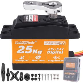 Hobbypark Waterproof 25 كجم عزم الدوران عزم الصمام المعدني الرقمي ديفو الصلب المقاوم للصدأ الترس Arduino لصالح RC Crawler RC Car RC Truck RC Buggy Control Angle 180 ° 8.4V HV