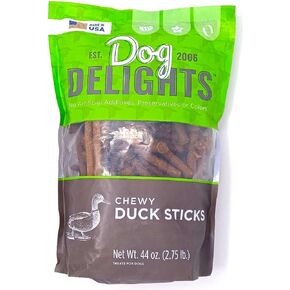 Dog Plevaps Chewy Duck Sticks يعامل الكلب 44 أوقية (2.75 رطل)