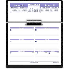 AT-A-Glance 2026 التقويم المكتبي والقاعدة ، أسبوعيًا ، 5.5 "× 7" ، Flip-A-Week (SW700X0026)