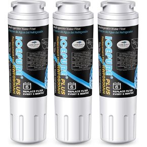ICEPURE PLUS UKF8001 NSF53 Certified Replacement for Everydrop EDR4RXD1, Whirlpool Filter 4, Maytag UKF8001AXX-200, PUR, MPF15090, WF-UKF8001, WF295, Puriclean II, RFC0900A RWF0900A Refrigerator Water Filter, 3PACK
