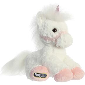 Breyer Aurora® الرائع حيوان محشو - تفاصيل واقعية - مسرحية خيالية - الوردي والأبيض 11 بوصة