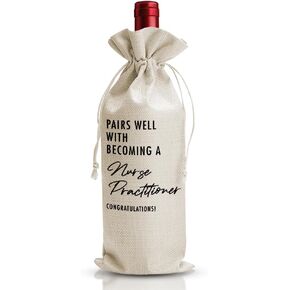 DOI-LANEE Nurse Practitioner Graduation Gift Wine Bag For Women Her Male, Nurses School Graduation Party Decoration, Nurse Day Week, Med School Gift, Burlap Wine Bag