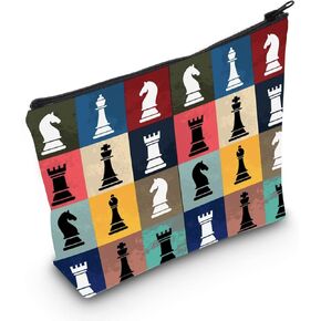 هدية Pofull Chess Gift Funny Funder for Chess Players Chess Master Gift Chess Poard Board Lover Cosmetic Bag (حقيبة الشطرنج)