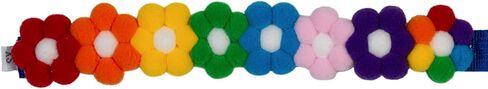 2PCS Dog Cat Collar Rainbow Hairball Flower Velcro Pet Necklace Cute Neck Strap for Pet Costume Supplies in Kuwait