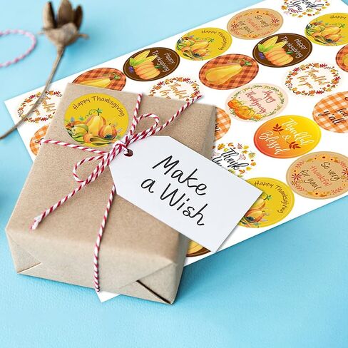 Fall Sticker Happy Thanksgiving Stickers Thank You Holidays Labels 210Pcs 7 Sheets in Saudi Arabia