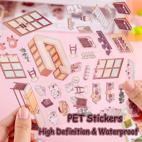 5-Sets DIY 3D House Stickers, Make Your Own Sticker Therapy 3D Scenes for Adults Kids, Cute 3D Korean Cartoon Scene Stickers for Relief Stress Pass The Time (Life Food Series) in Saudi Arabia