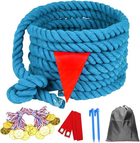 60 Feet Tug of War Rope for Kids and Adults, Outdoor Games Summer Outdoors Yard Backyard Camping Lawn Games for Field Day Family Reunion Birthday Party Team Building Activities Carnival Games in Saudi Arabia