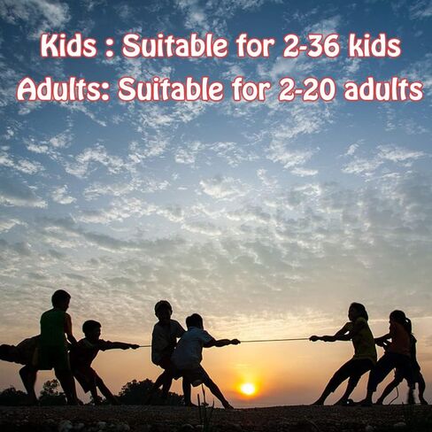 60 Feet Tug of War Rope for Kids and Adults, Outdoor Games Summer Outdoors Yard Backyard Camping Lawn Games for Field Day Family Reunion Birthday Party Team Building Activities Carnival Games in Saudi Arabia