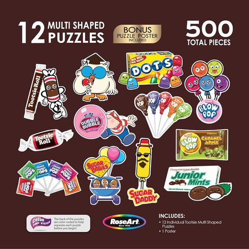 RoseArt - Mini Shaped Multipack - Tootsie Roll - 500 Piece Jigsaw Puzzle for Adults in Saudi Arabia