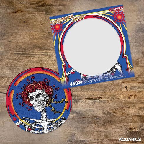AQUARIUS Grateful Dead Skull & Roses Record Disc Puzzle (450 Piece Jigsaw Puzzle) - Glare Free - Precision Fit - Officially Licensed Merchandise & Collectibles - 12x12 in in Saudi Arabia