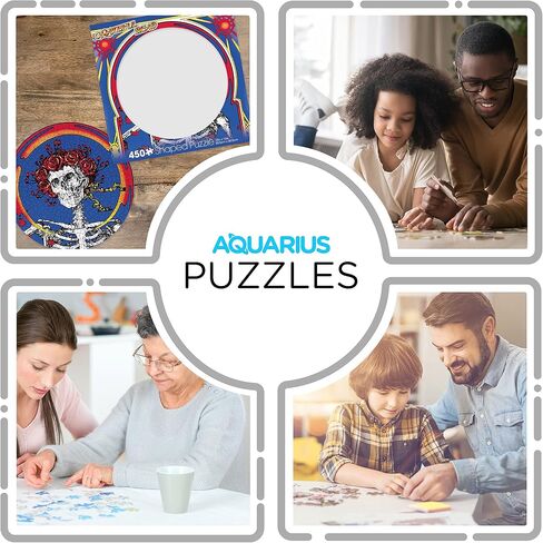 AQUARIUS Grateful Dead Skull & Roses Record Disc Puzzle (450 Piece Jigsaw Puzzle) - Glare Free - Precision Fit - Officially Licensed Merchandise & Collectibles - 12x12 in in Saudi Arabia