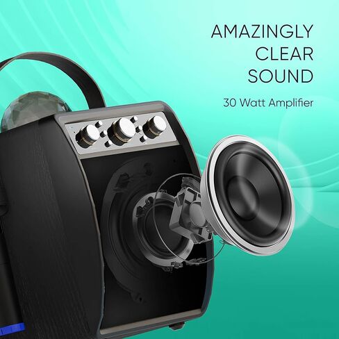 آلة كاريوكي ماسينجو للبالغين والأطفال مع 2 ميكروفونات لاسلكية، مجموعة نظام مكبر صوت محمول للغناء PA مع 2 ميكروفونات بلوتوث، وأضواء حفلات كرة ديسكو وكابل تلفزيون، أوستيناتو M7 in Kuwait