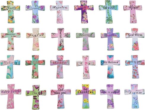 Penta Angel Magnetic Book Page Marks 24Pcs Colorful Floral Cross Magnet Page Markers Small Cute Book Clips for Girls Boys Student Office Reading Lover (Cross, 24) in Saudi Arabia