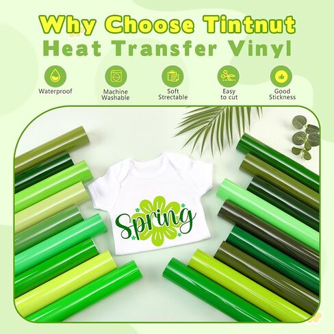 Tintnut Pink HTV Heat Transfer Vinyl - 18 Sheets 12 x 10inches Light Pink Heat Transfer Vinyl Rose Pink HTV Iron on Vinyl for T-Shirts Compatible with Cricut Or Silhoutte Cameo in Kuwait
