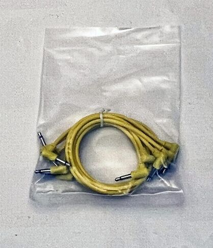 كابلات Luigis Modular M-PAR ذات الزاوية اليمنى Eurorack - حزمة من 5 كابلات صفراء، 4 (10 سم) in Kuwait