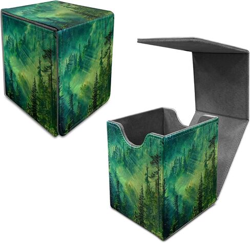 Forest Deck Box, MTG Commander Case for Trading Cards, 100+ Sleeved With PU Leather Magnetic Storage Box for TCG CCG Magic in Saudi Arabia