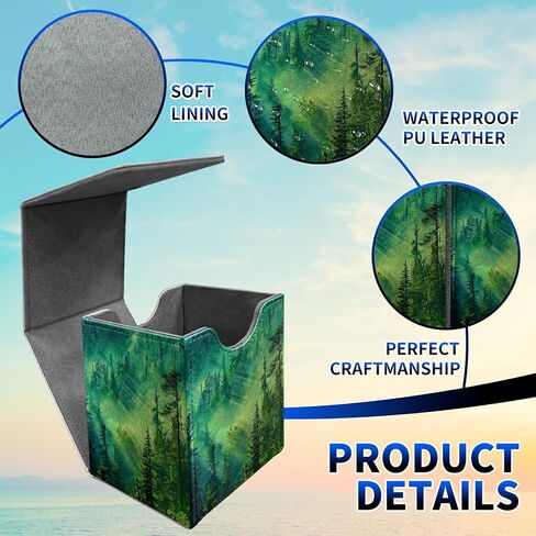 Forest Deck Box, MTG Commander Case for Trading Cards, 100+ Sleeved With PU Leather Magnetic Storage Box for TCG CCG Magic in Saudi Arabia