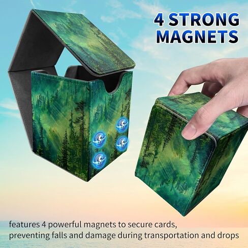 Forest Deck Box, MTG Commander Case for Trading Cards, 100+ Sleeved With PU Leather Magnetic Storage Box for TCG CCG Magic in Saudi Arabia