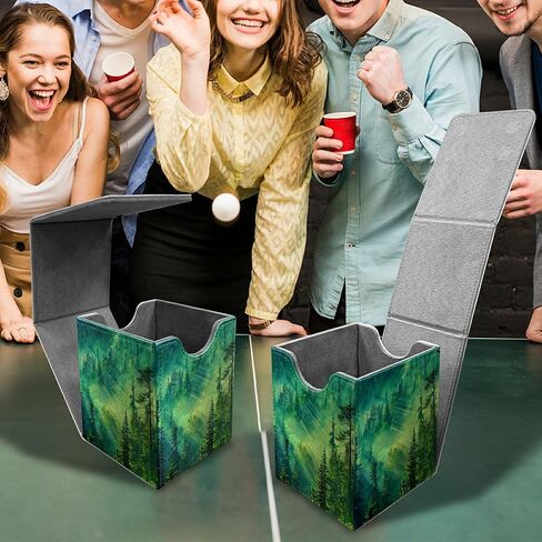 Forest Deck Box, MTG Commander Case for Trading Cards, 100+ Sleeved With PU Leather Magnetic Storage Box for TCG CCG Magic in Saudi Arabia