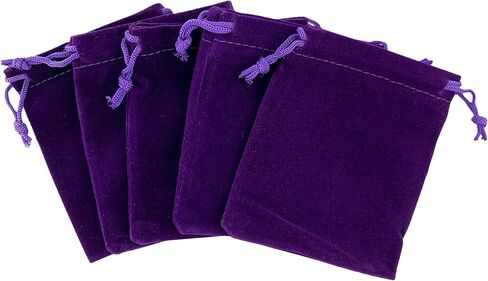 Palmhomee Pack of 48 3 × 4 بوصة في مخملية الرباط حقيبة هدايا حقيبة مخملية لحفل الزفاف والمجوهرات لصالح الحفلات (الأرجواني) in Kuwait