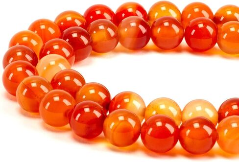 Cherry Tree Collection | 8mm Carnelian Gemstone Round Beads for Jewelry Making | 1 Strand - 45 PCS in Saudi Arabia