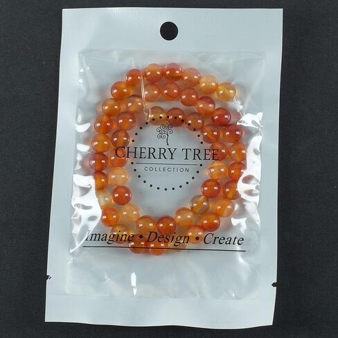 Cherry Tree Collection | 8mm Carnelian Gemstone Round Beads for Jewelry Making | 1 Strand - 45 PCS in Saudi Arabia