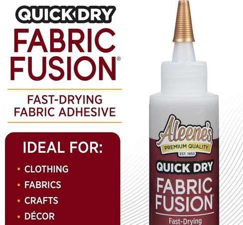 Aleene's Quick Dry Fabric Fusion, Fast-Drying Permanent Fabric Glue, Stong Bond Dries Soft and Clear in Minutes, 4 fl oz in Kuwait