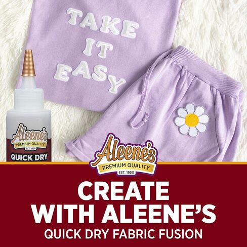 Aleene's Quick Dry Fabric Fusion, Fast-Drying Permanent Fabric Glue, Stong Bond Dries Soft and Clear in Minutes, 4 fl oz in Kuwait