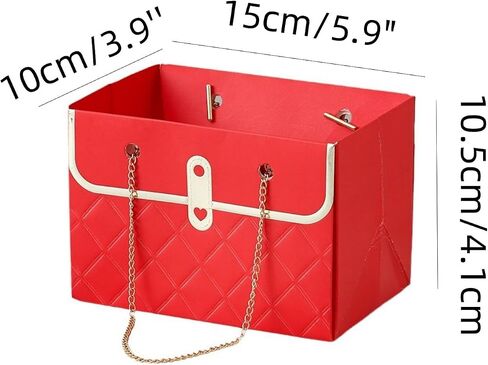 Long Xin Series 12pcs صناديق الهدايا الوردي سلسلة الذهب صناديق الهدايا رومانسية الزفاف لصالح زهور بائع الزهور الصناديق الورقية الحرف اليدوية المستطيلة حقائب الهدايا لحزمة الهدايا (الوردي) in Kuwait