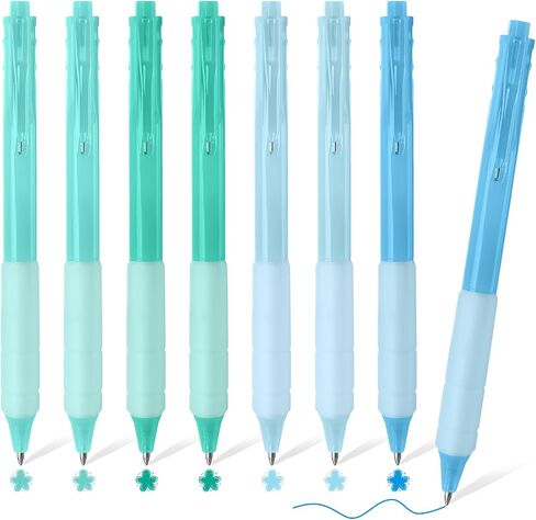 BAYTORY 8Pcs Acrylic Gel Pens, 0.7mm Fine Point Assorted Colors Ink Pen, Multicolored Pens Smooth Tip No Bleed Smear, for Drawing Writing and Note Taking (Blue Green Color Scheme) in Saudi Arabia