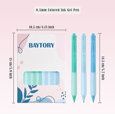 BAYTORY 8Pcs Acrylic Gel Pens, 0.7mm Fine Point Assorted Colors Ink Pen, Multicolored Pens Smooth Tip No Bleed Smear, for Drawing Writing and Note Taking (Blue Green Color Scheme) in Saudi Arabia