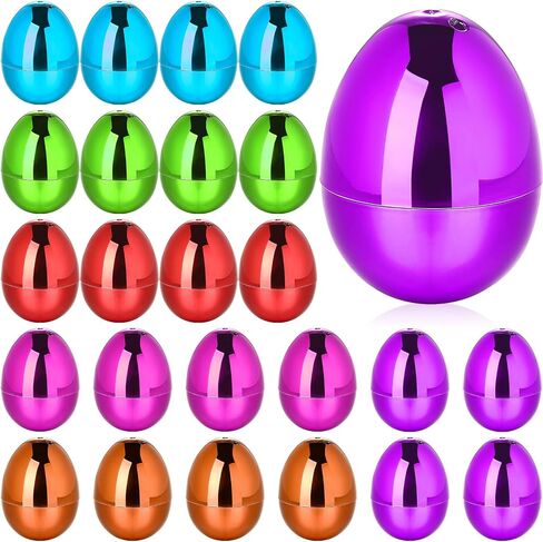 24 Pcs Fillable Easter Eggs 2.36 Inch Easter Eggs with Hinge Plastic Empty Eggs for Easter Egg Hunt Basket Stuffers Easter Theme Decorations (Gold) in Saudi Arabia