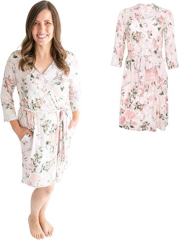 Posh Peanut Maternity Robe for Hospital Delivery - Soft Viscose from Bamboo Postpartum Robe for Women Nursing & Lounging in Kuwait