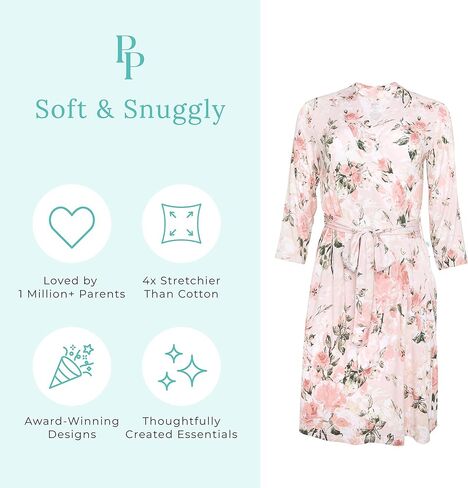 Posh Peanut Maternity Robe for Hospital Delivery - Soft Viscose from Bamboo Postpartum Robe for Women Nursing & Lounging in Kuwait