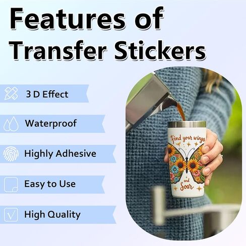 UV DTF Cup Wraps, 8 Sheets UV DTF Cup Wraps for 16 oz, Glass Cup Decals, Wood Craft Supplies (Positive) in Saudi Arabia