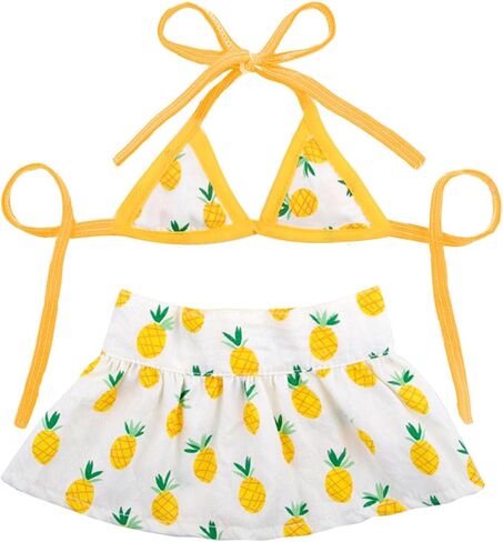 Junchl Small Dog Bikini,Summer Pet Swimsuit Puppy Bathing Dress Beach Clothes, Hawaiian Party Pet Costume Outfit for Puppy Cat Kitten Pineapple L in Saudi Arabia