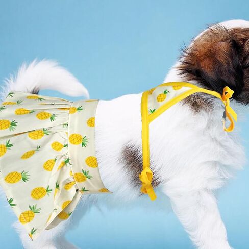 Junchl Small Dog Bikini,Summer Pet Swimsuit Puppy Bathing Dress Beach Clothes, Hawaiian Party Pet Costume Outfit for Puppy Cat Kitten Pineapple L in Saudi Arabia