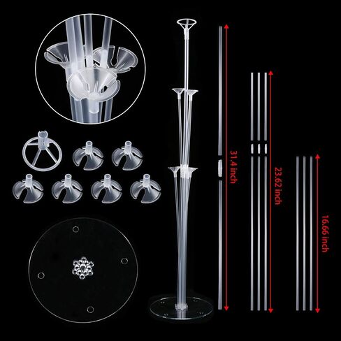 8 Sets Balloon Stand Holder Kit with 56 Sticks 56 Cups and 8 Base - Table Desktop Centerpiece Decorations for Wedding Birthday Baby Shower Party in Kuwait