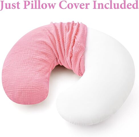Pro Goleem Muslin Nursing Pillow Cover, 100% Cotton Soft Breathable Feeding Pillow Slipcover for Breastfeeding Moms, Fits Standard Infant Nursing Pillow, for Boys and Girls, 2 Pack (Brown＆Beige) | 100% Cotton Soft Breathable Feeding Slipcover for Breastfe in Saudi Arabia