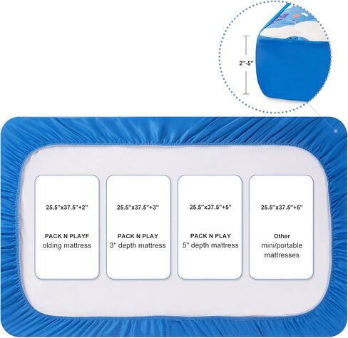 TILLYOU Pack and Play Sheet - Soft Quilted Crib Cover Pad, Toddlers Mattress Protector with 1''-3'' Deep Pocket, Thick Play Yard Playpen Sheets, Breathable Fluffy Crib Mattress Pad, 39"x27", Grey in Kuwait