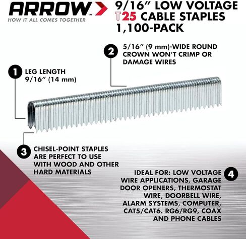Arrow 256 Genuine T25/T2025 3/8-Inch Staples, 1,100-Pack , Grey in Kuwait