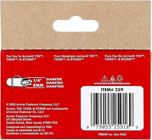 Arrow 256 Genuine T25/T2025 3/8-Inch Staples, 1,100-Pack , Grey in Kuwait