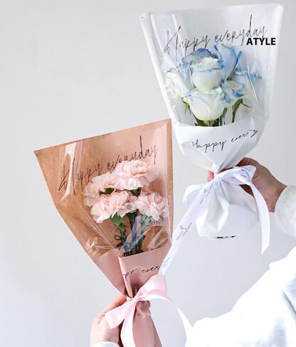 60 Pcs Flower Wrapping Bags 11 x 5.1 x 17.3in Kraft Paper Flower Sleeves for Bouquet Clear Flower Wrapping Paper Multiple Flower Packaging Bag for Valentine’s Day Mother's Day Wedding (Coffee) in Saudi Arabia