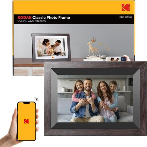 KODAK 14.1 Inch FHD Digital Picture Frame, 1920x1080 G+G IPS Digital Photo Frame with 32GB Large Storage, Quad-Core CPU, Premium Solid Wood Frame, Easy Photo Transfer via WiFi APP/Email/USB/SD Card in Saudi Arabia
