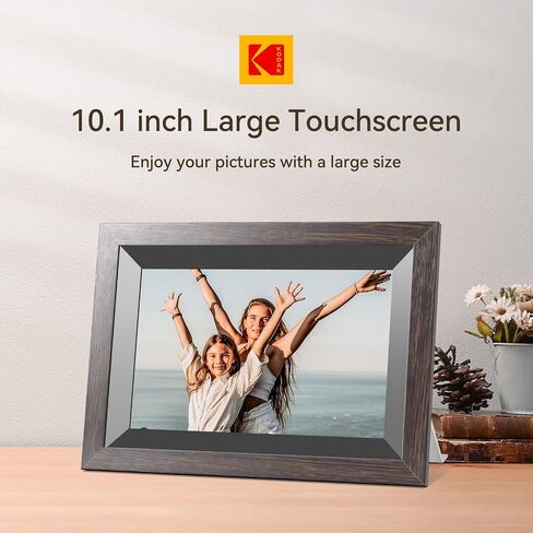 KODAK 14.1 Inch FHD Digital Picture Frame, 1920x1080 G+G IPS Digital Photo Frame with 32GB Large Storage, Quad-Core CPU, Premium Solid Wood Frame, Easy Photo Transfer via WiFi APP/Email/USB/SD Card in Saudi Arabia