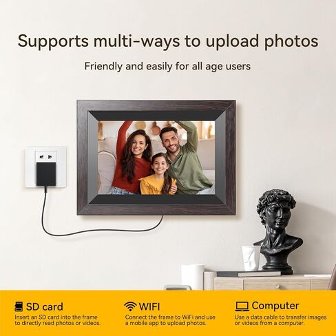 KODAK 14.1 Inch FHD Digital Picture Frame, 1920x1080 G+G IPS Digital Photo Frame with 32GB Large Storage, Quad-Core CPU, Premium Solid Wood Frame, Easy Photo Transfer via WiFi APP/Email/USB/SD Card in Saudi Arabia
