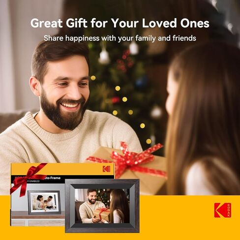 KODAK 14.1 Inch FHD Digital Picture Frame, 1920x1080 G+G IPS Digital Photo Frame with 32GB Large Storage, Quad-Core CPU, Premium Solid Wood Frame, Easy Photo Transfer via WiFi APP/Email/USB/SD Card in Saudi Arabia