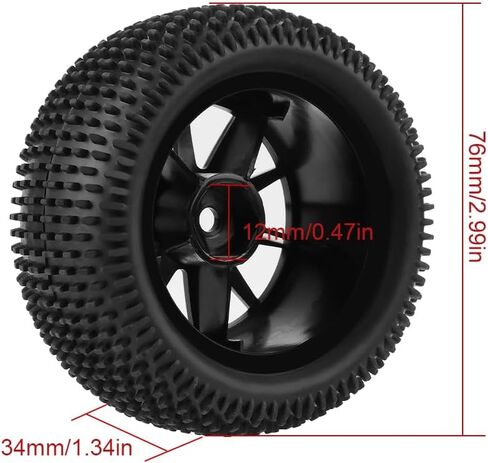 Globact قبل Glued 12mm Hex RC عجلات الشاحنة وإطارات الإطارات 10 نسخ من أجل Arrma Granite Grom Mega 380 1/18 RC Monster Truck Upgrade استبدال ARA550112 (على شكل مربع) in Kuwait
