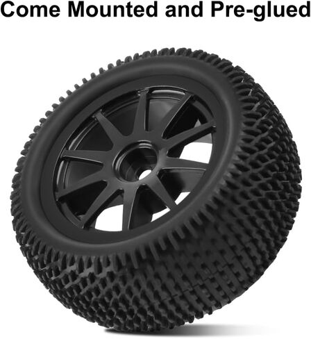 Globact قبل Glued 12mm Hex RC عجلات الشاحنة وإطارات الإطارات 10 نسخ من أجل Arrma Granite Grom Mega 380 1/18 RC Monster Truck Upgrade استبدال ARA550112 (على شكل مربع) in Kuwait